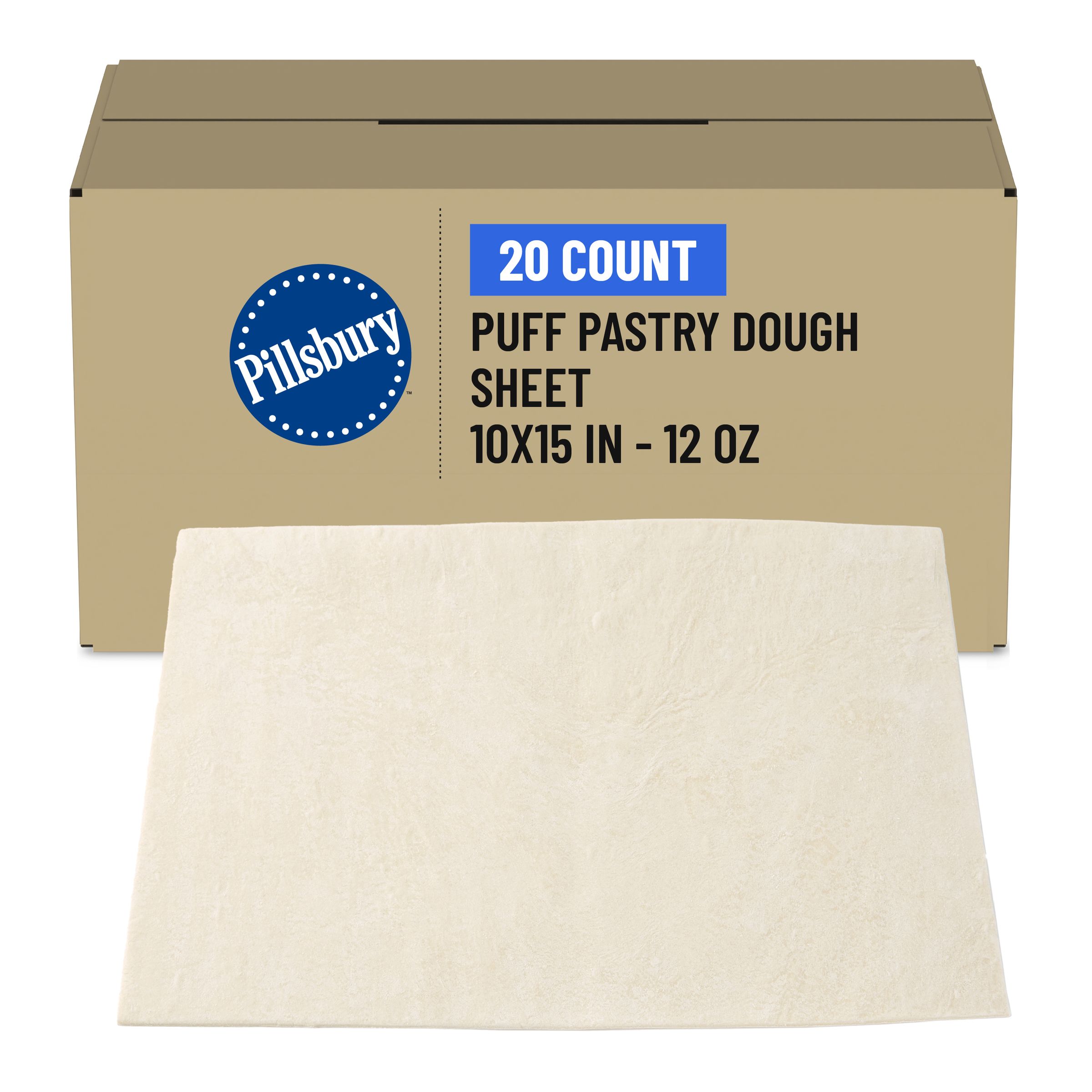  Case Optimized Hero Pillsbury Frozen Puff Pastry Dough Bulk Sheet 10x15 in 20/12 OZ