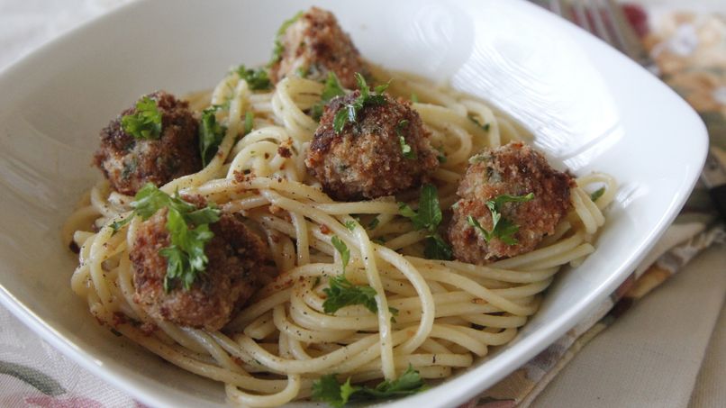 Spaghetti with Shrimp Meatballs