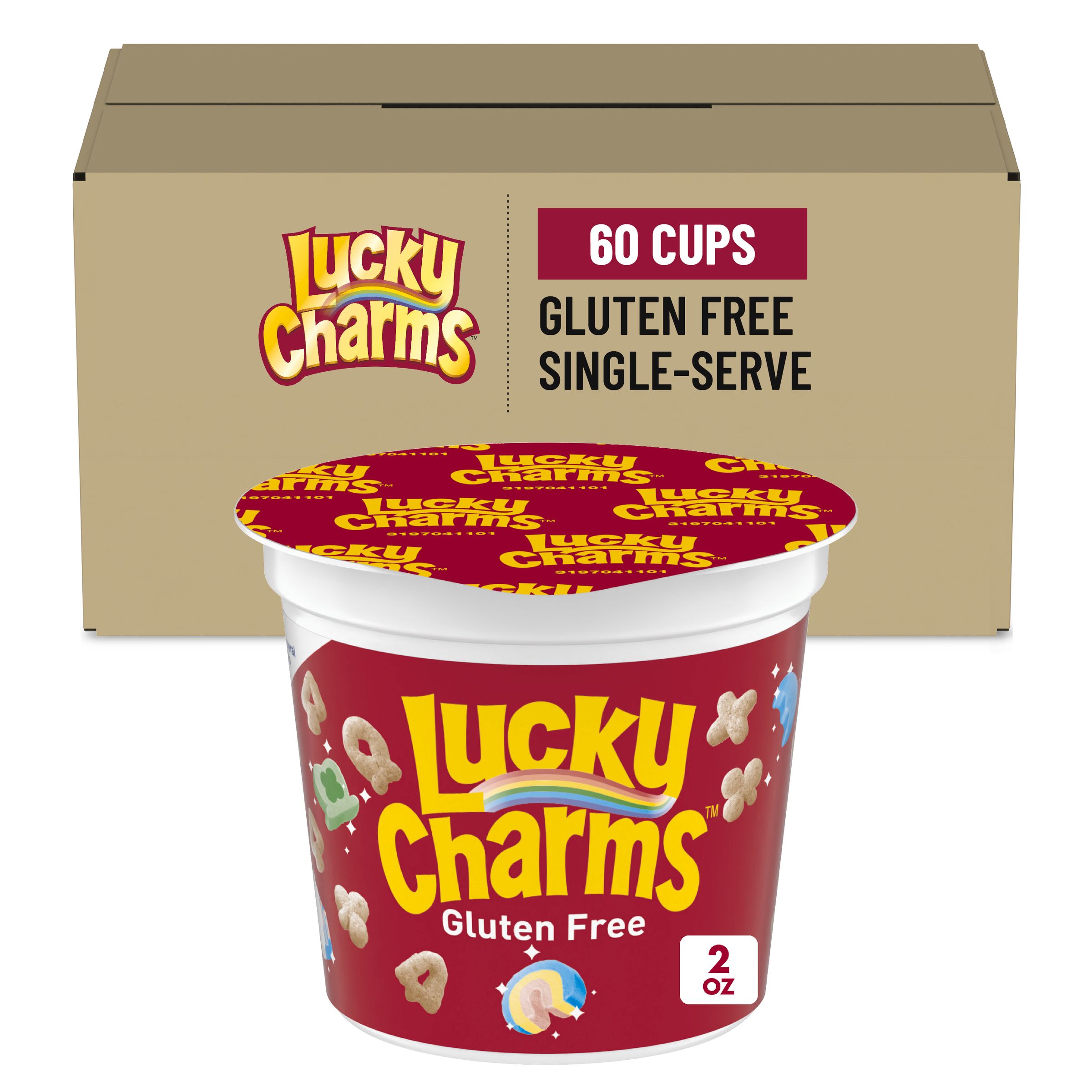  Case Optimized Hero Lucky Charms Gluten Free Cereal Single Serve Cup 60/2 OZ