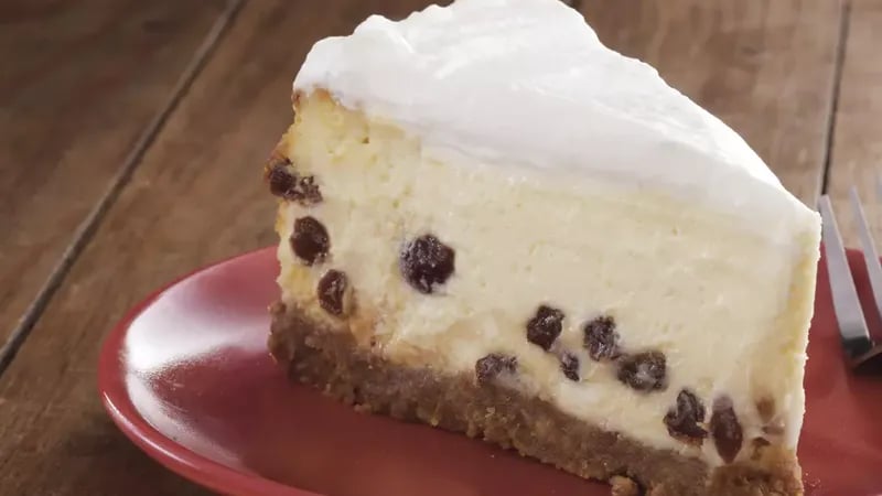 Sour Cream-Rum Raisin Cheesecake