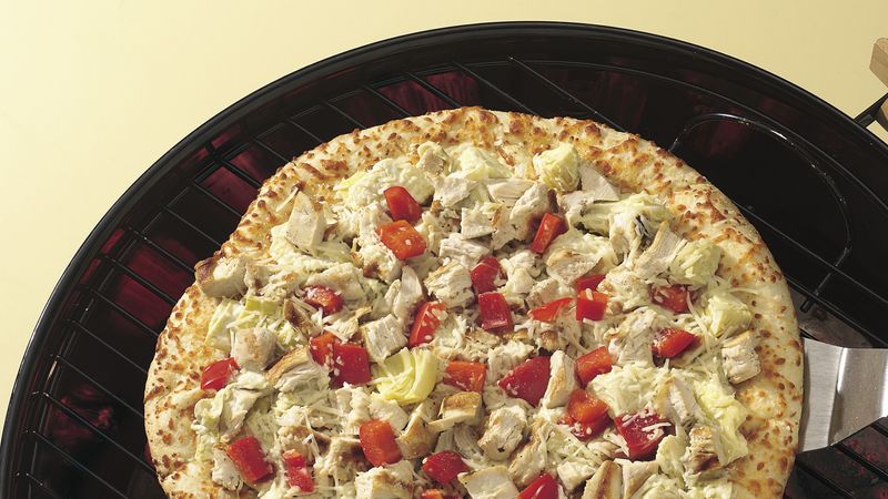 Grilled Chicken and Artichoke Pizza