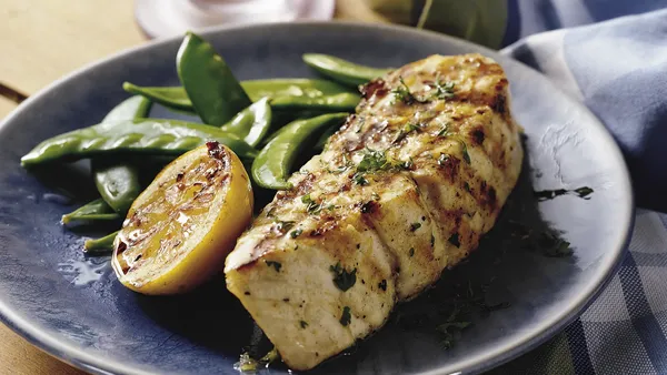 Grilled Lemon Garlic Halibut Steaks