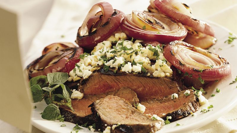 Grilled Steak with Feta