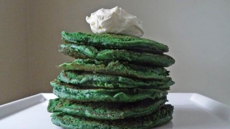 Green Velvet St. Paddy's Pancakes