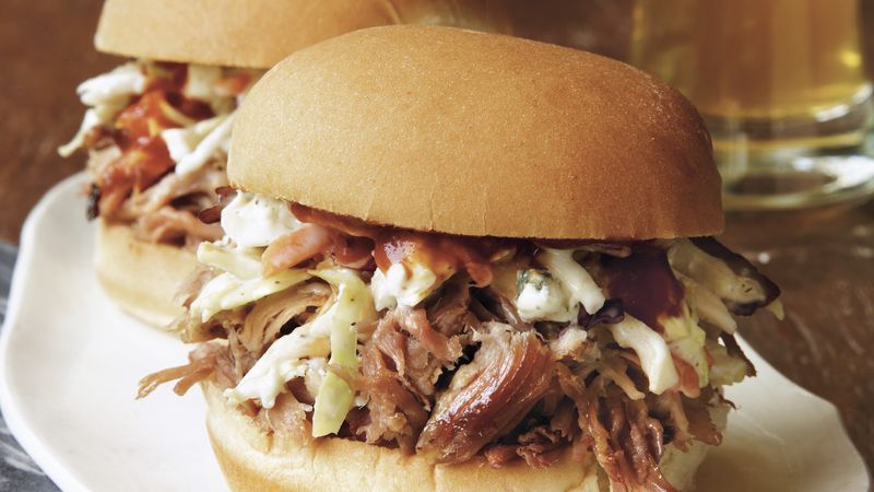 BBQ Pork Sliders with Blue Cheese Slaw
