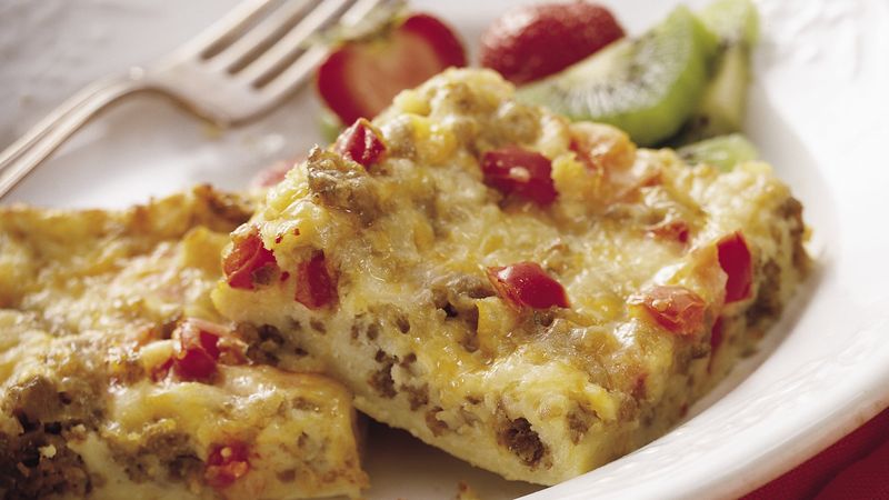 Spicy Sausage Breakfast Squares