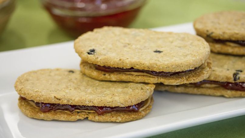 PB and Jelly Blueberry Biscuit Sandwich
