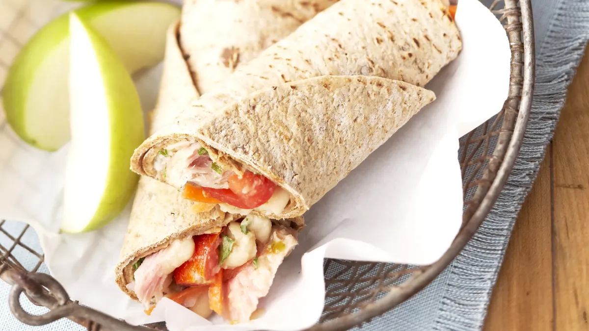 Skinny Tuna and White Bean Wraps
