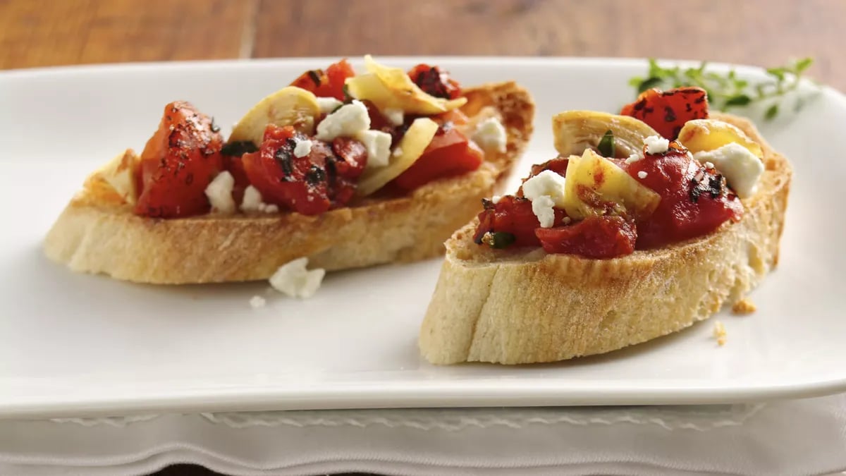 Tomato-Artichoke Bruschetta with Feta