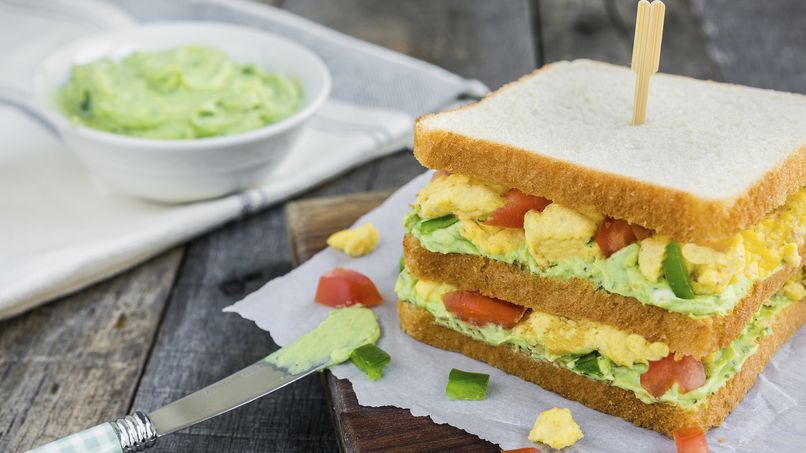 Egg Sandwich with Mint and Avocado Spread