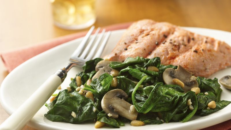 Dilly Spinach with Mushrooms