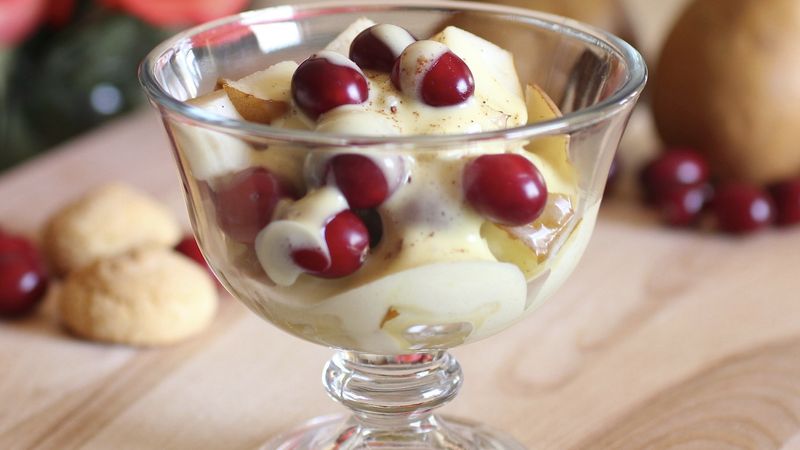 Zabaglione-Topped Cranberries and Pears