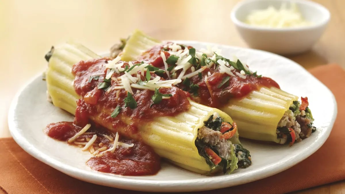 Turkey and Spinach Manicotti