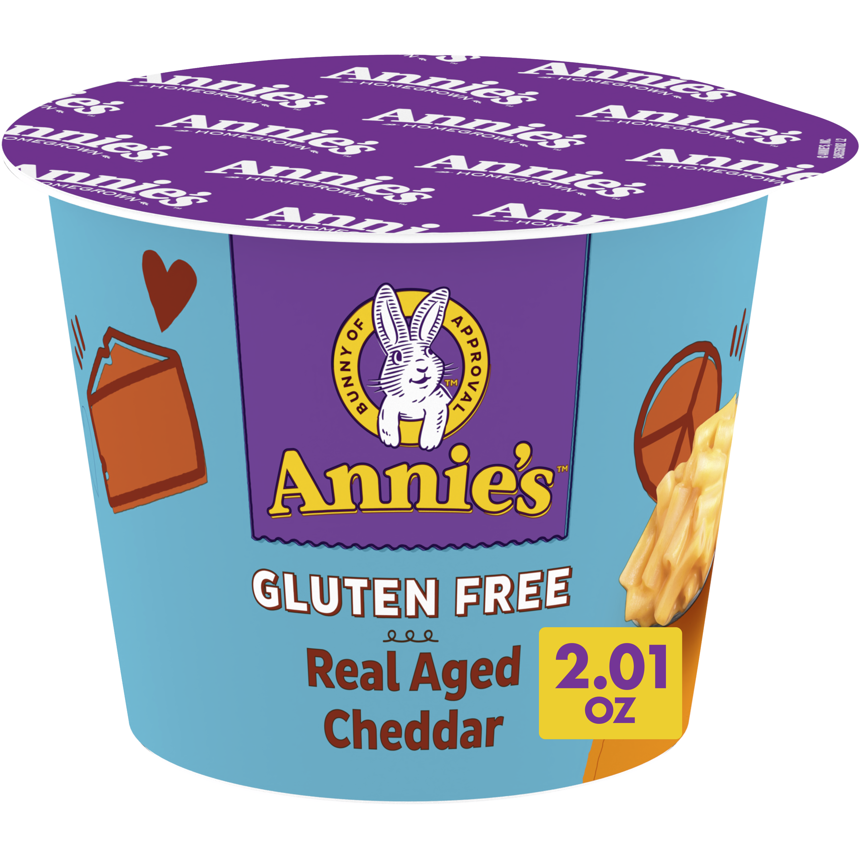 Gluten Free Rice Pasta Cheddar Mac Cup Annie's Homegrown