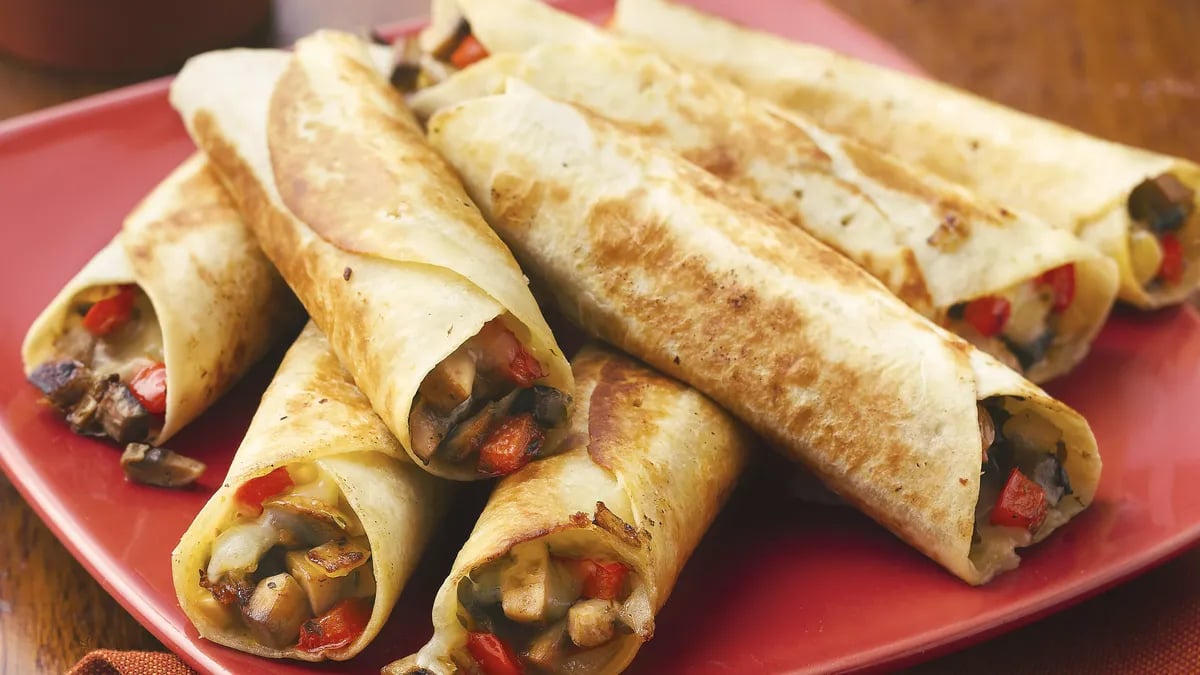 Pan-Fried Mushroom and Cheese Flautas