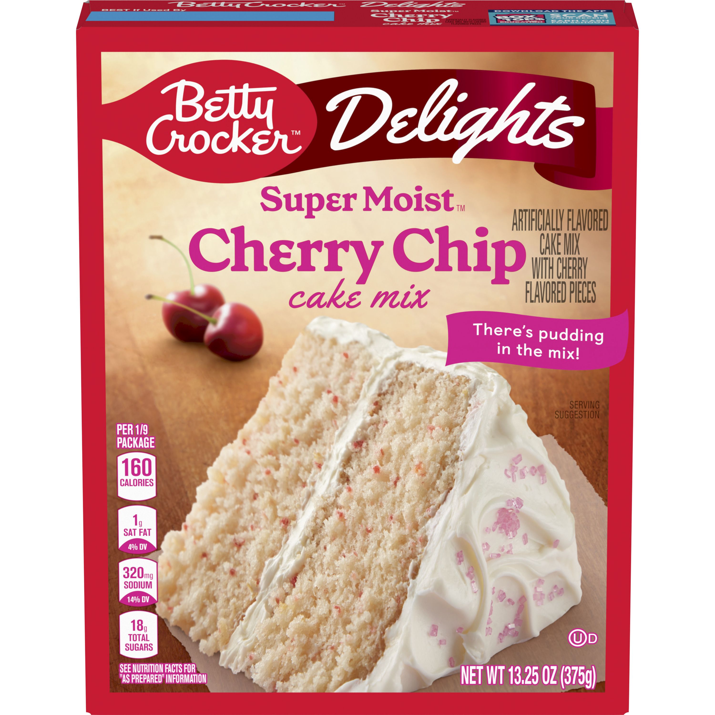 Betty Crocker Delights Super Moist Cherry Chip Cake Mix, 13.25 oz ...