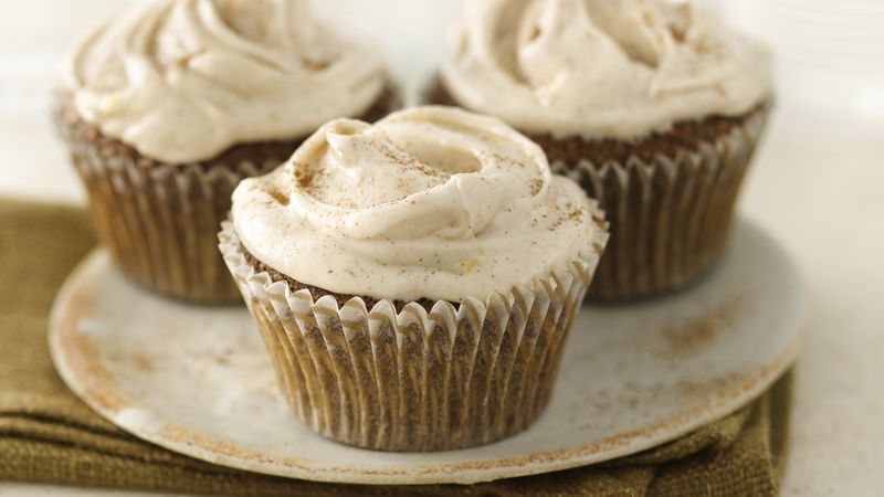Ginger-Spice Cupcakes with Cream Cheese Frosting (White Whole Wheat Flour)