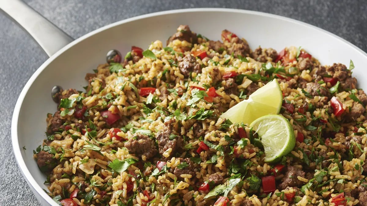 Chimichurri Beef and Rice Skillet