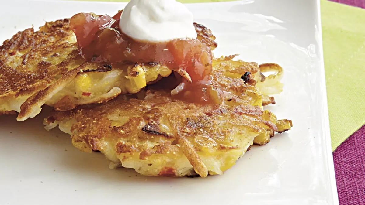 Cheddar-Potato Corn Cakes