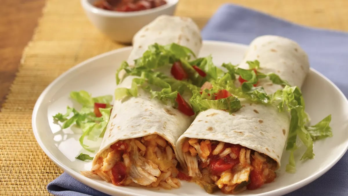 Easy Chicken-Rice Burritos