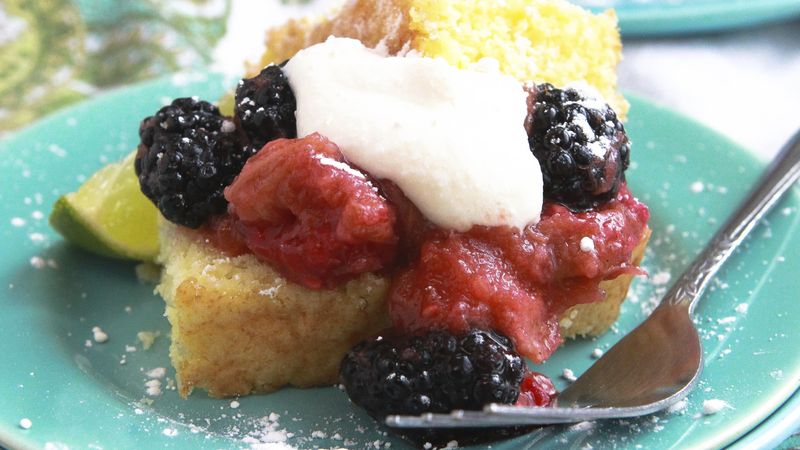 Blackberry and Rhubarb Shortcake