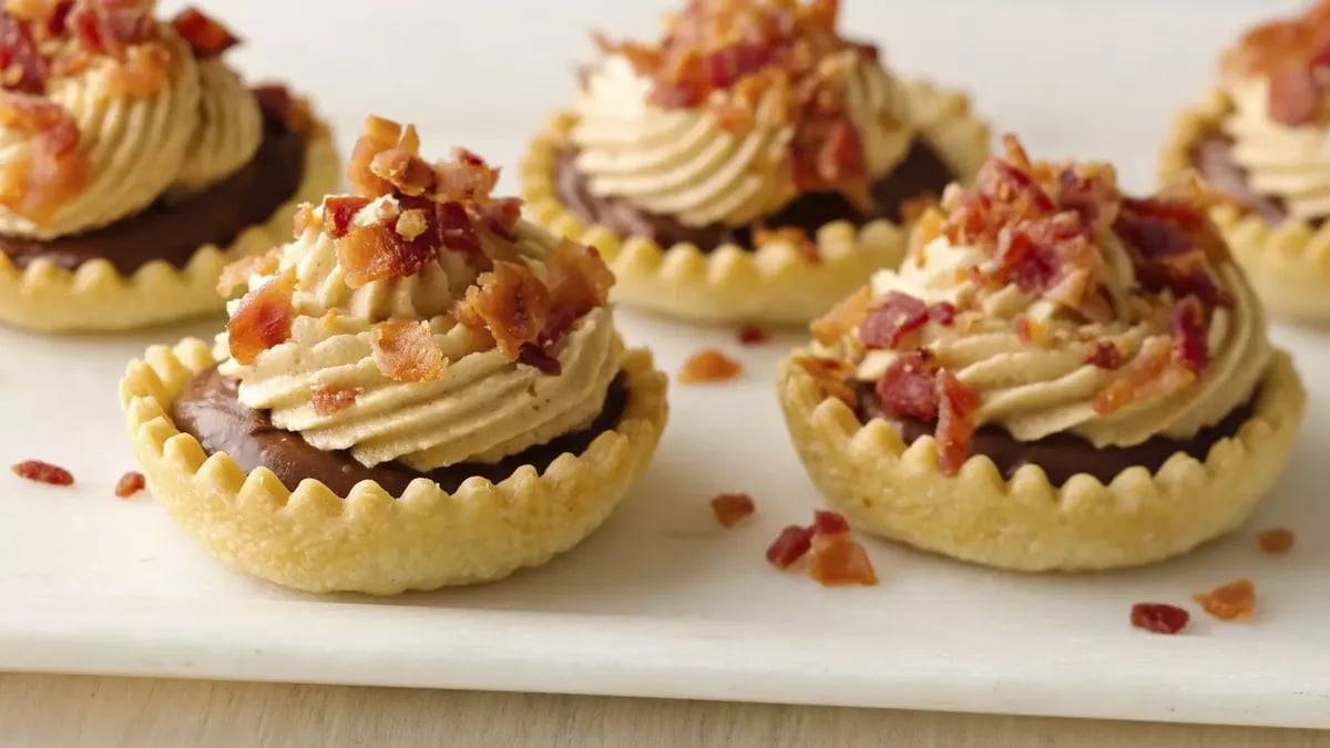 Chocolate-Peanut Butter-Bacon Tartlets