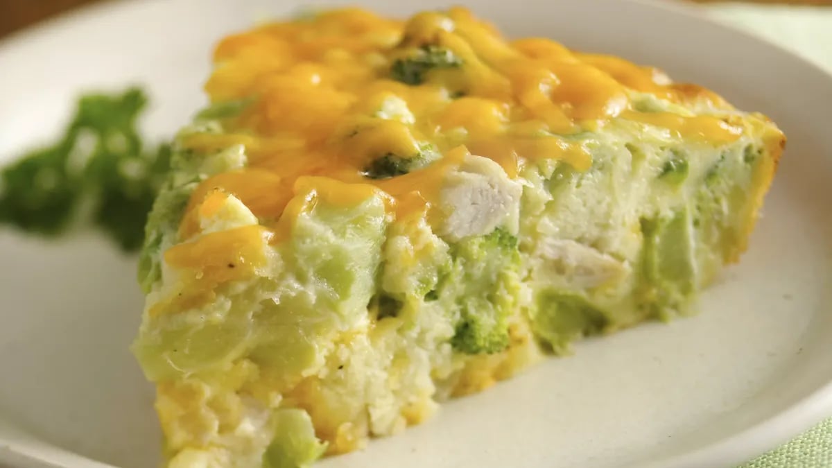 Gluten-Free Impossibly Easy Chicken and Broccoli Pie