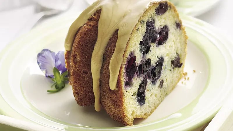 Blueberry Coffee Cake with Maple Glaze