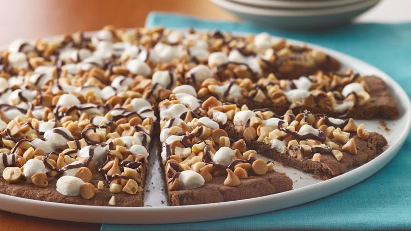 Chocolate Peanut Butter Cookie Pizza