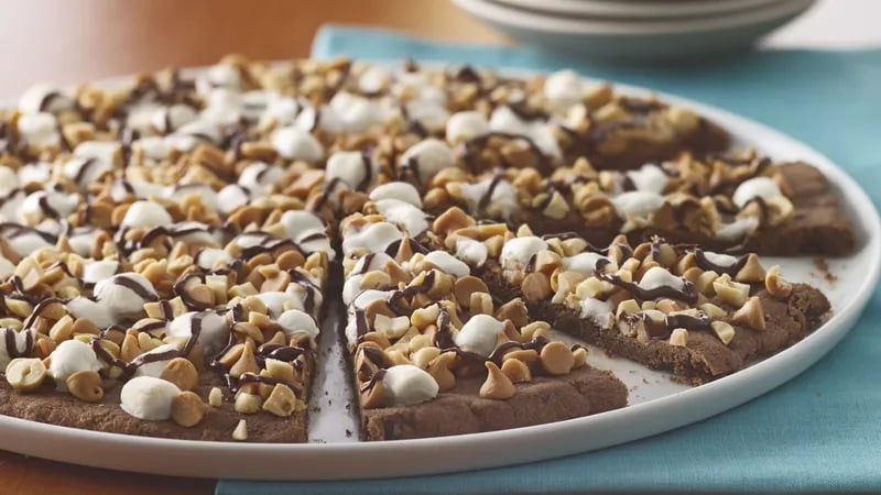 Chocolate Peanut Butter Cookie Pizza