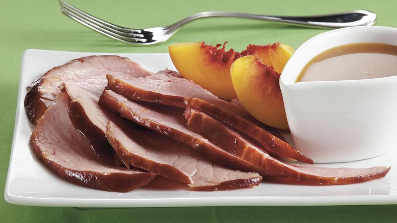 Slow-Cooker Peach-Glazed Ham