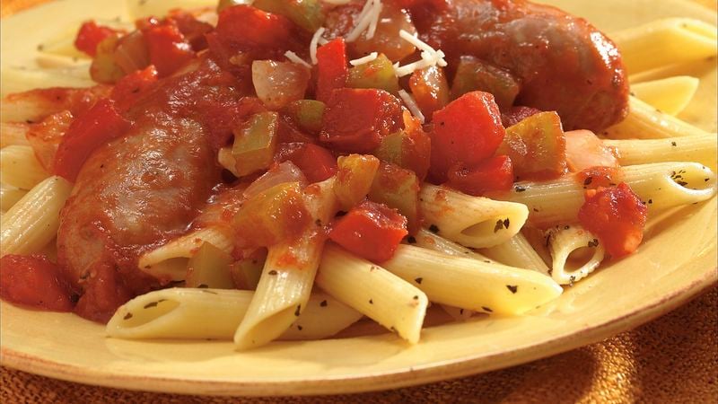 Penne with Italian Sausage and Peppers