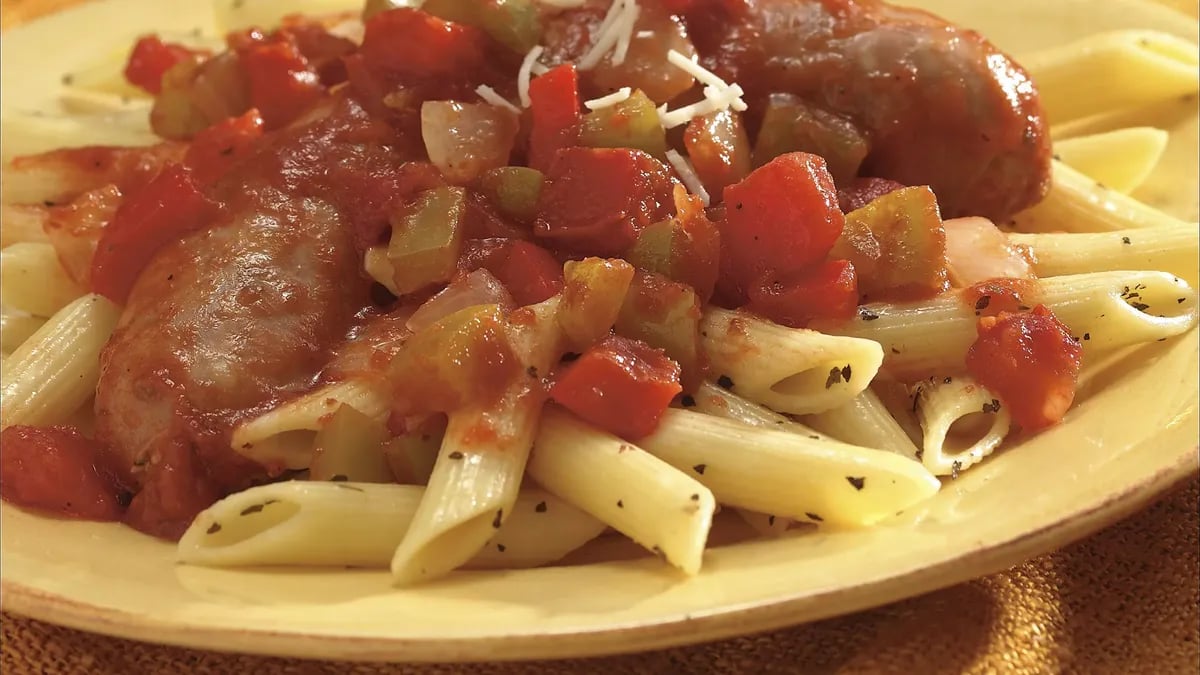 Penne with Italian Sausage and Peppers