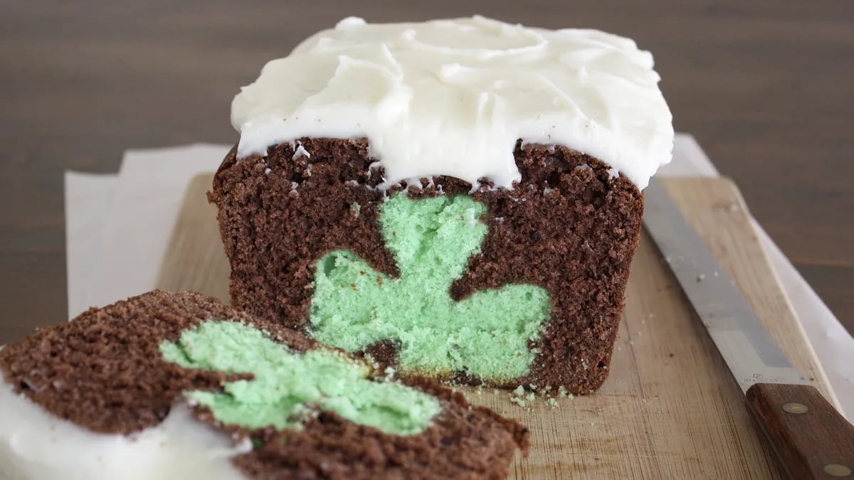 Shamrock Reveal Mint-Chocolate Pound Cake