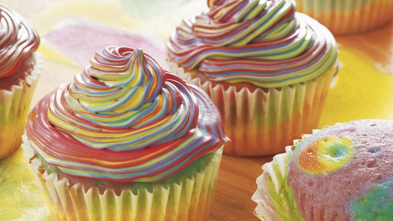 “Tie-Dye” Cupcakes