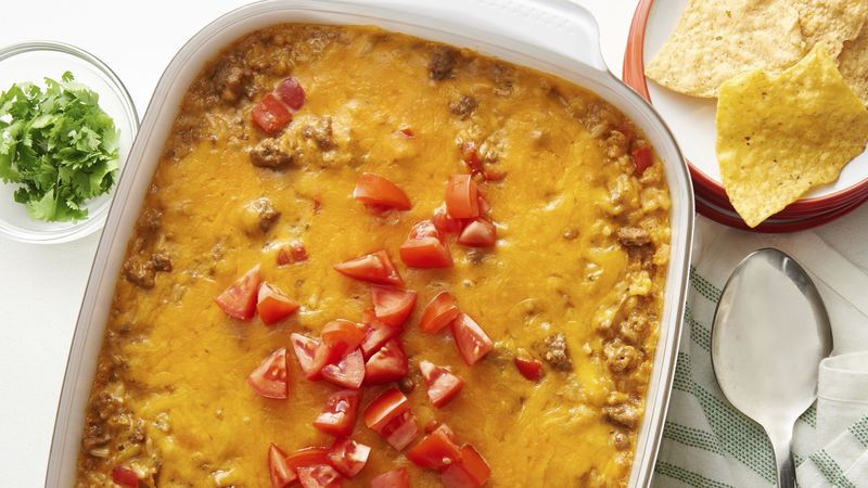 Queso Beef and Rice Casserole