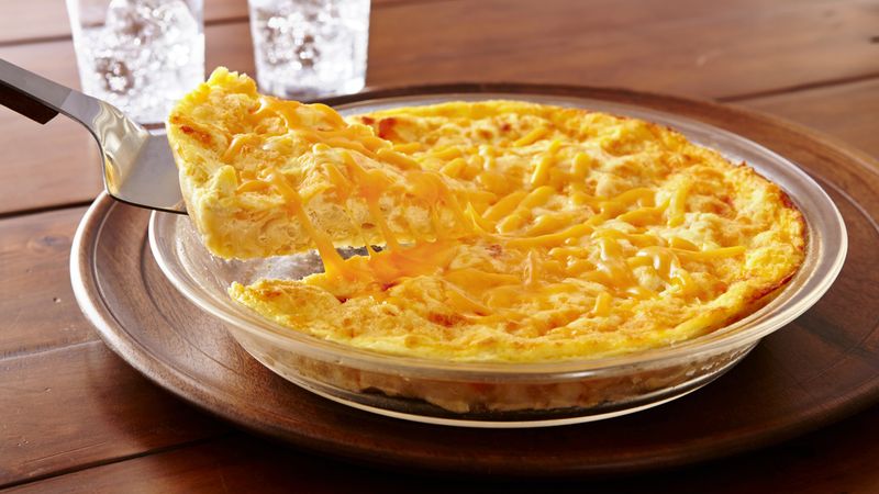 Impossibly Easy Mac and Cheese Pie