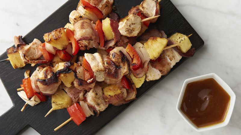 Chicken pineapple bacon shop kabobs