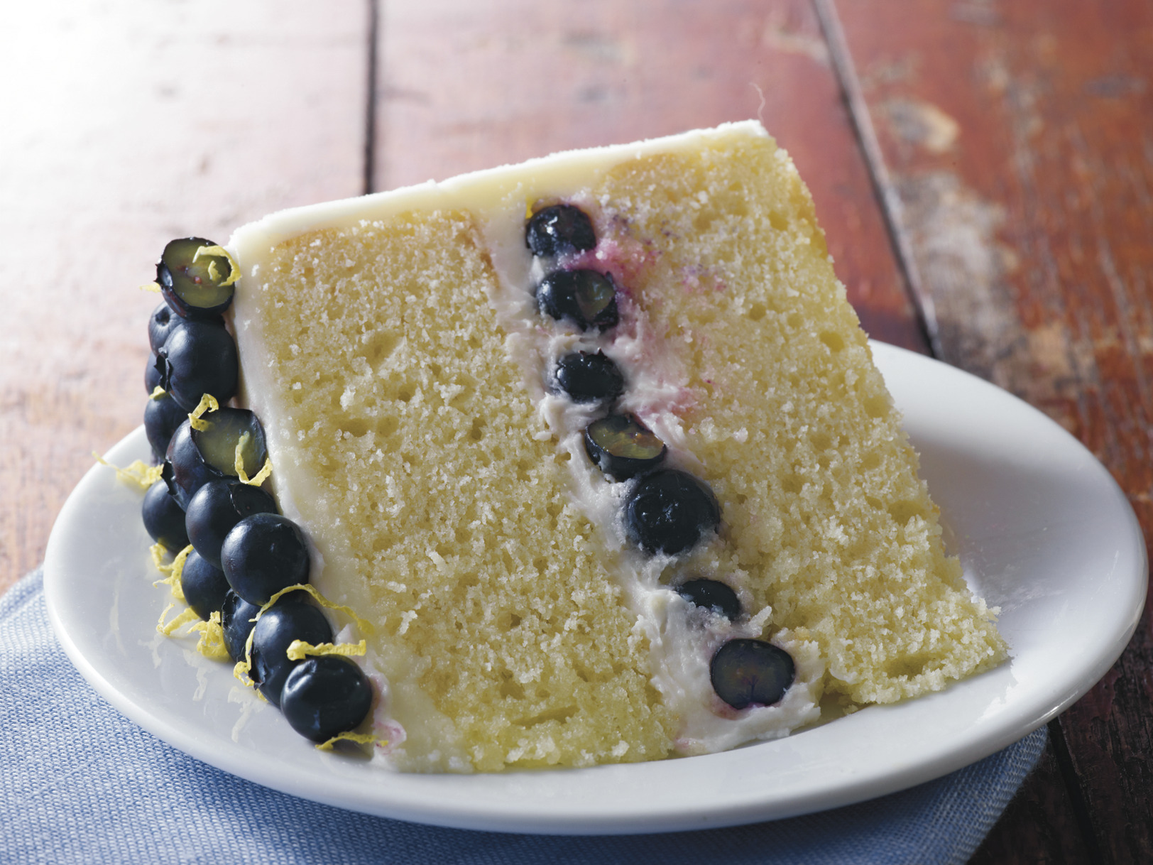 Lemon Layer Cake With Blueberry Buttercream - Sugar & Sparrow