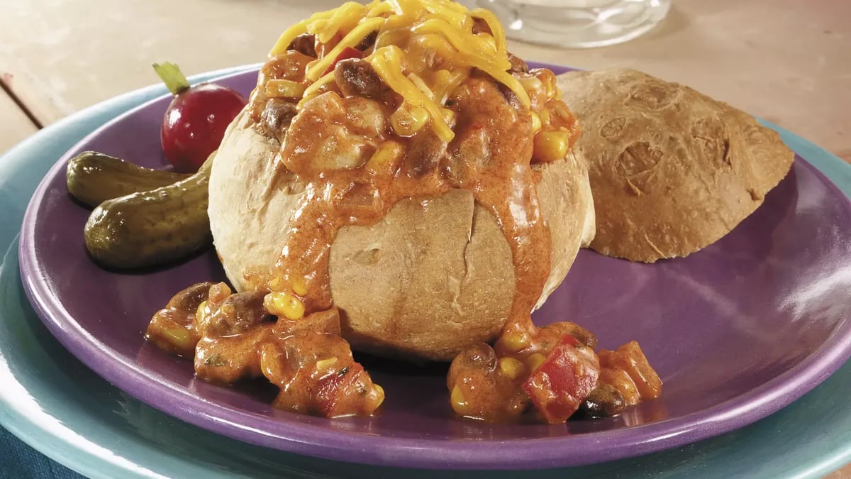 Santa Fe Chicken Bread Bowls