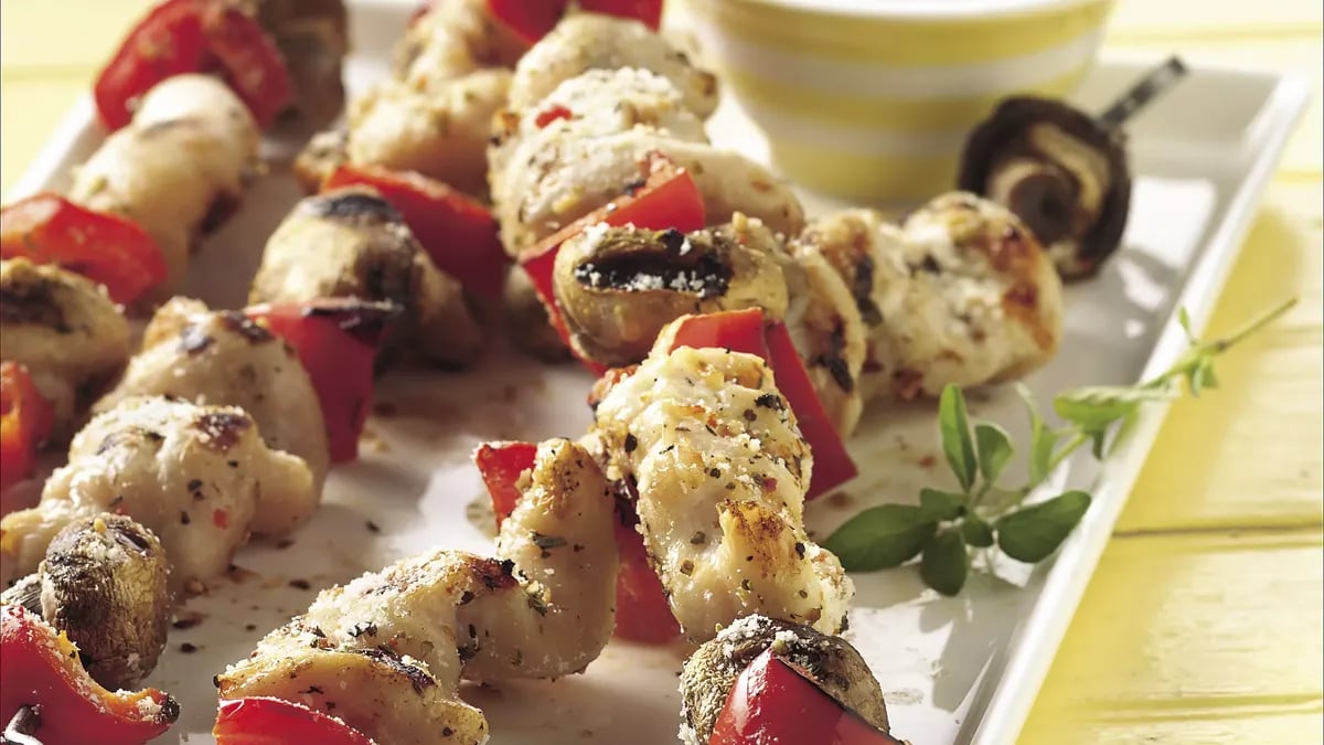 Grilled Pizza Chicken Kabobs