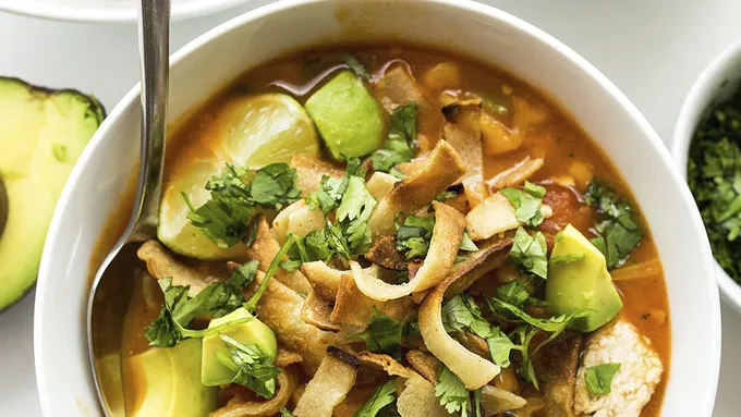 Creamy Butternut Chicken Enchilada Soup