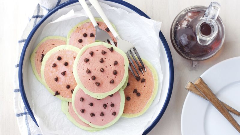 Watermelon Shaped Pancakes