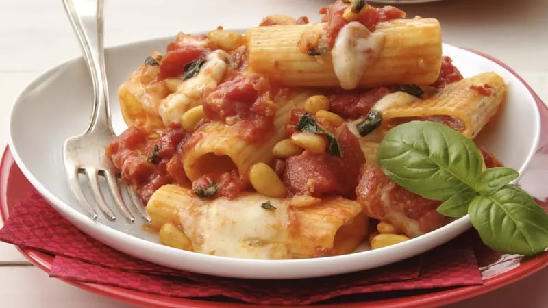 Tomato-Basil Pasta with Fresh Mozzarella