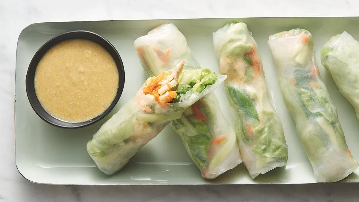 Green Curry Chicken Summer Rolls