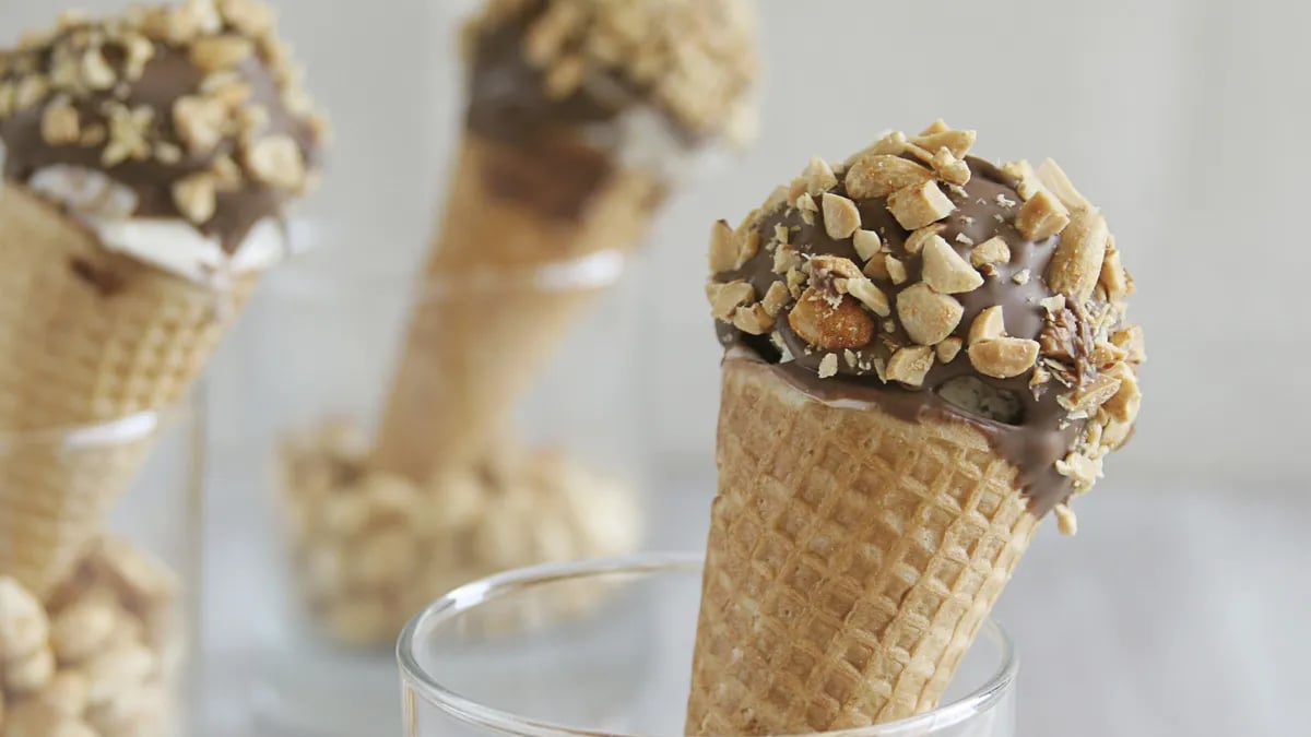 Peanut Butter Cup Ice Cream Cones