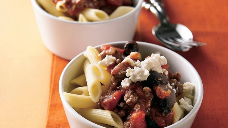 Greek-Style Beef and Pasta