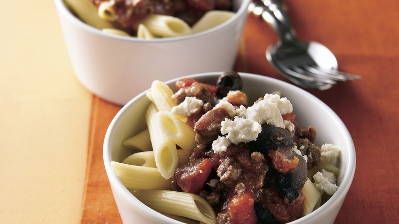 Greek-Style Beef and Pasta