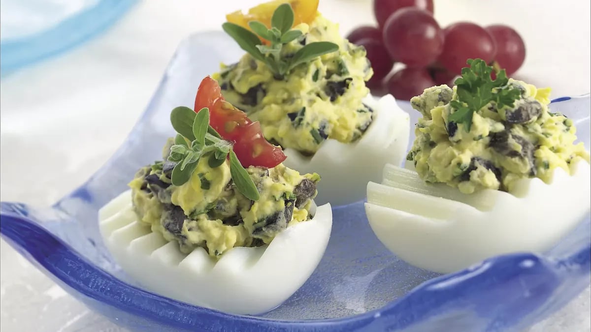 Olive and Herb Deviled Eggs