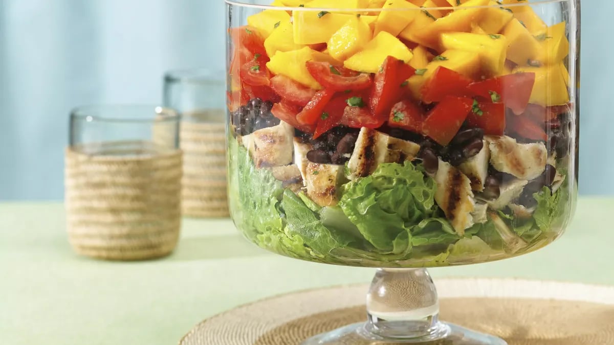 Layered Caribbean Chicken Salad